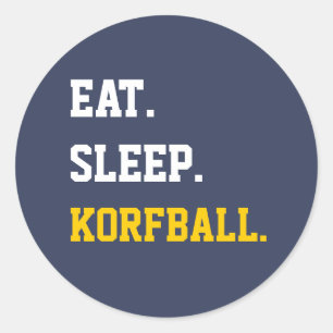 Eat Sleep Korfball Ronde Sticker