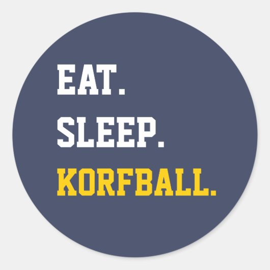 Eat Sleep Korfball Ronde Sticker (Voorkant)