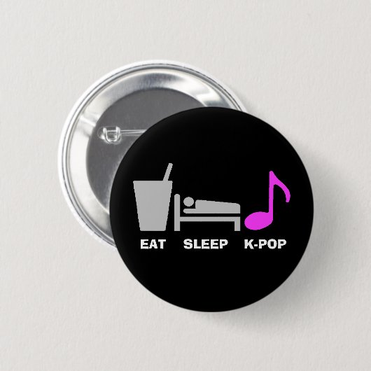 Eat Sleep Kpop Button (donker) (Voorkant /achterkant)