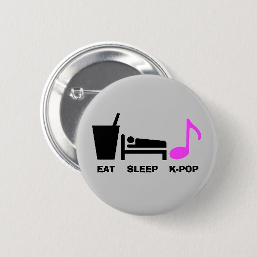 Eat Sleep Kpop Button (licht) (Voorkant /achterkant)