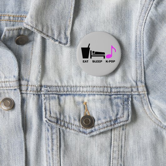 Eat Sleep Kpop Button (licht) (In situ)