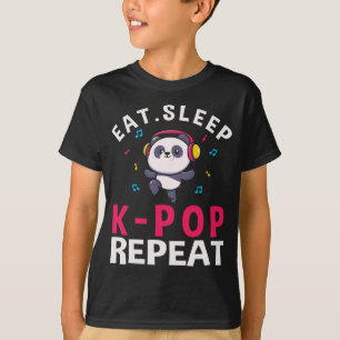 Eat Sleep KPop Herhaal Kawaii Panda T-shirt