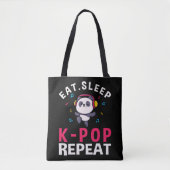 Eat Sleep KPop Herhaal Kawaii Panda Tote Bag (Voorkant)
