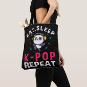 Eat Sleep KPop Herhaal Kawaii Panda Tote Bag (Dichtbij)