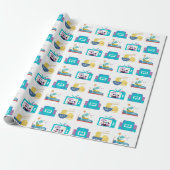 EAT SLEEP KPOP HERHAALT CADEAUPAPIER (Uitgerold)
