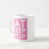 Eat Sleep Kpop | Muziek voor witte en roze Gift-ro Koffiemok (Voorkant links)