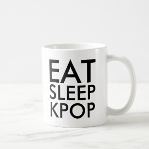 Eat Sleep Kpop Muziek voor zwart-wit Gift Koffiemok