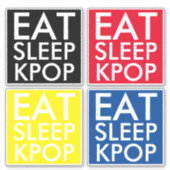 Eat Sleep Kpop set van 4 Die Cut Sticker (Voorkant)