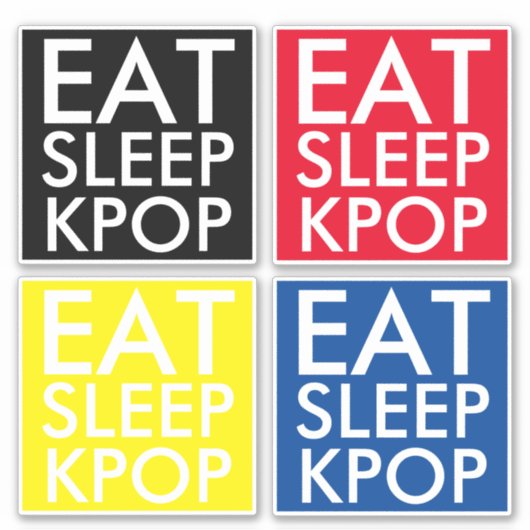 Eat Sleep Kpop set van 4 Die Cut Sticker (Voorkant)