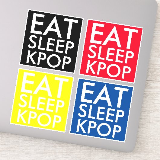 Eat Sleep Kpop set van 4 Die Cut Sticker (Detail)