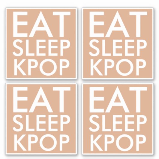 Eat Sleep Kpop set van 4 Die Cut Sticker (Voorkant)
