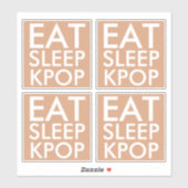 Eat Sleep Kpop set van 4 Die Cut Sticker (Vel)