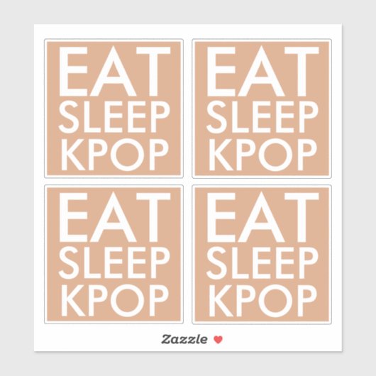 Eat Sleep Kpop set van 4 Die Cut Sticker (Vel)