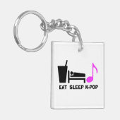 Eat Sleep Kpop Sleutelhanger (dubbele kleur) (Voorkant Links)