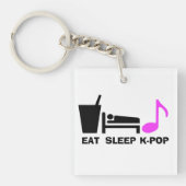 Eat Sleep Kpop Sleutelhanger (dubbele kleur) (Voorkant)
