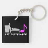 Eat Sleep Kpop Sleutelhanger (dubbele kleur) (Achterkant)