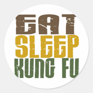 Eat Sleep Kung Fu 1 Ronde Sticker