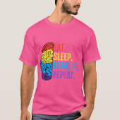 Eat Sleep Kung Fu Herhaal Grappig T-shirt (Voorkant)