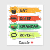 Eat Sleep Kwanzaa Repeat, Kiss Cut Sticker (Vel)