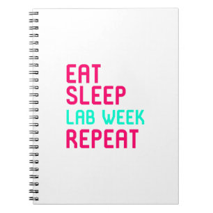 Eat Sleep Lab Week Gesneden Onderzoeker Fun Cadeau Notitieboek