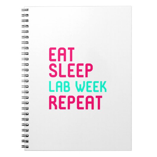 Eat Sleep Lab Week Gesneden Onderzoeker Fun Cadeau Notitieboek (Voorkant)