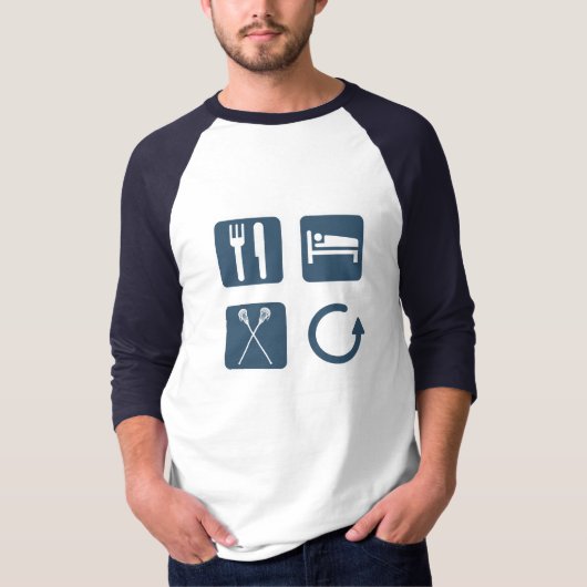 Eat Sleep Lacrosse Repat T-shirt (Voorkant)