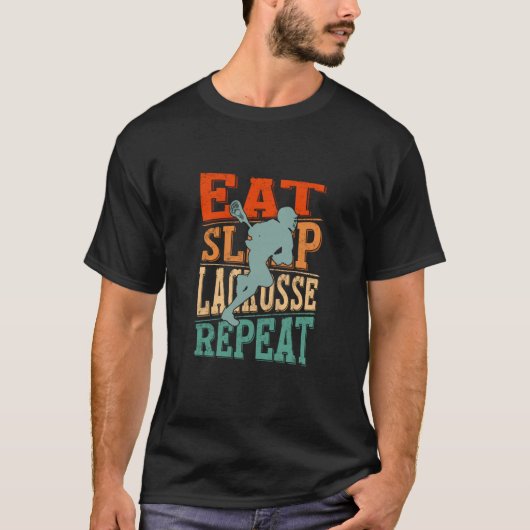 Eat Sleep Lacrosse Repat T-shirt (Voorkant)
