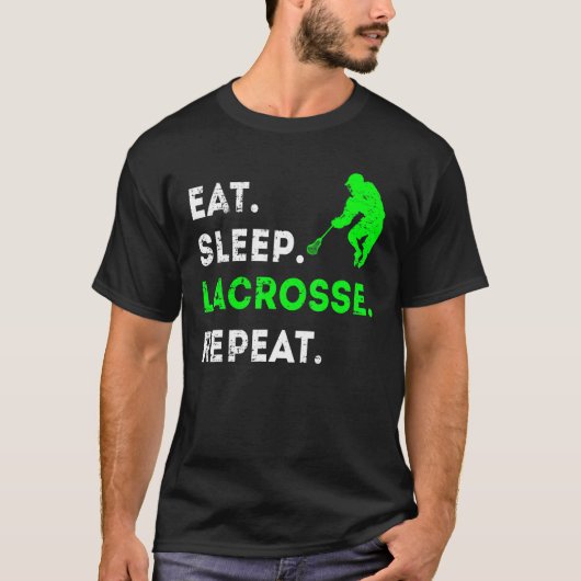 Eat Sleep Lacrosse Repat T-shirt (Voorkant)