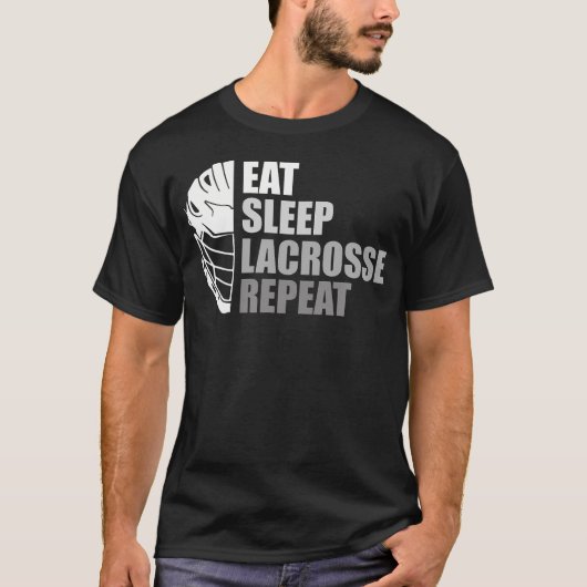 Eat Sleep Lacrosse Repeat Funny Lacrosse T-shirt (Voorkant)