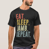 Eat Sleep Lamb Repeat  Lambing T-shirt (Voorkant)