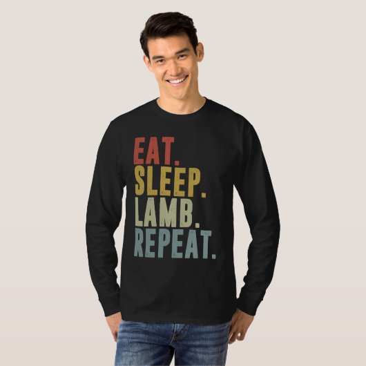 Eat Sleep Lamb Repeat  Lambing T-shirt (Voorkant volledig)