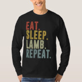 Eat Sleep Lamb Repeat  Lambing T-shirt (Voorkant)