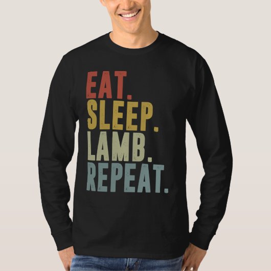 Eat Sleep Lamb Repeat  Lambing T-shirt (Voorkant)