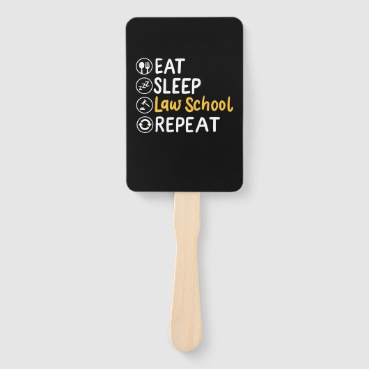 Eat Sleep Law School Herhalen Handwaaier (Voorkant)