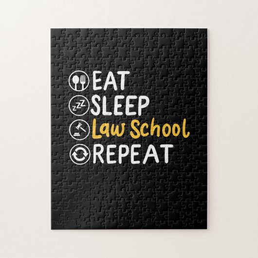 Eat Sleep Law School Herhalen Legpuzzel (Verticaal)