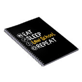Eat Sleep Law School Herhalen Notitieboek (Rechterzijde)