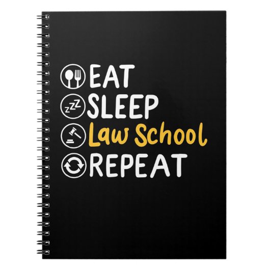 Eat Sleep Law School Herhalen Notitieboek (Voorkant)