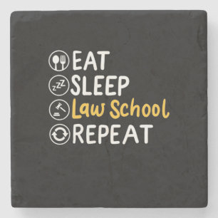Eat Sleep Law School Herhalen Stenen Onderzetter