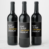Eat Sleep Law School Herhalen Wijn Etiket (Flessen)