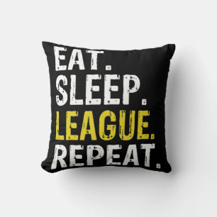 Eat Sleep League Herhaal gamegeling via sport Kussen