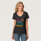 Eat Sleep Leather Crafting Repeat Leather Craftsma T-shirt (Voorkant volledig)