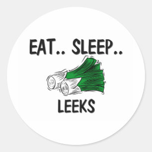 Eat Sleep LEEKS Ronde Sticker