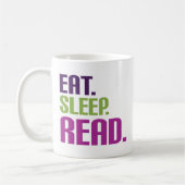 Eat Sleep Lees shirten en geschenken Koffiemok (Links)