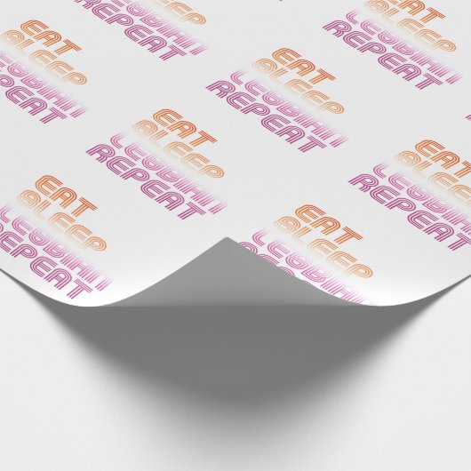 Eat Sleep Lesbian Repat Cadeaupapier (Hoek)