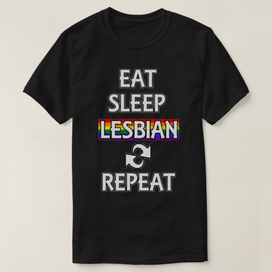 Eat Sleep Lesbian Stuff LGBTQ Pride Lesbi T-shirt (Design voorkant)