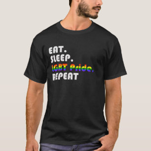 Eat Sleep LGBT Pride Herhaal T-shirt