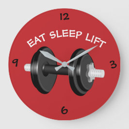 Eat Sleep Lift Barbell Workout Grote Klok