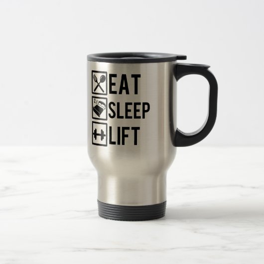 Eat Sleep Lift Funny mug Reisbeker (Rechts)