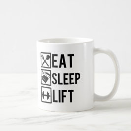 Eat Sleep Lift grappige gym mok