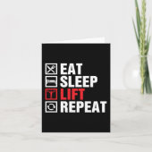 Eat Sleep Lift Herhalen Kaart (Voorkant)